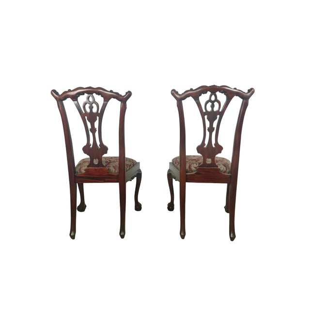 Set of 4 Chippendale-Style Dining Chairs With Carved Ball-and-Claw Feet For Sale - Image 13 of 18