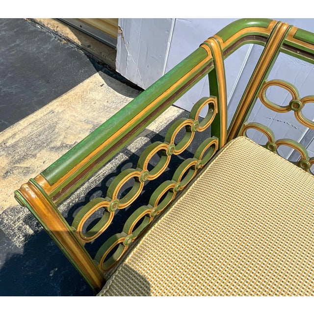 1920s Regency Style Carved and Hand Painted Daybed Settee Sofa For Sale - Image 9 of 12