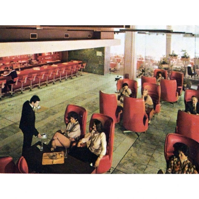 Iconic club chair designed by architects Věra Machoninová and Vladimír Machonin as a part of the interior of Hotel Thermal...