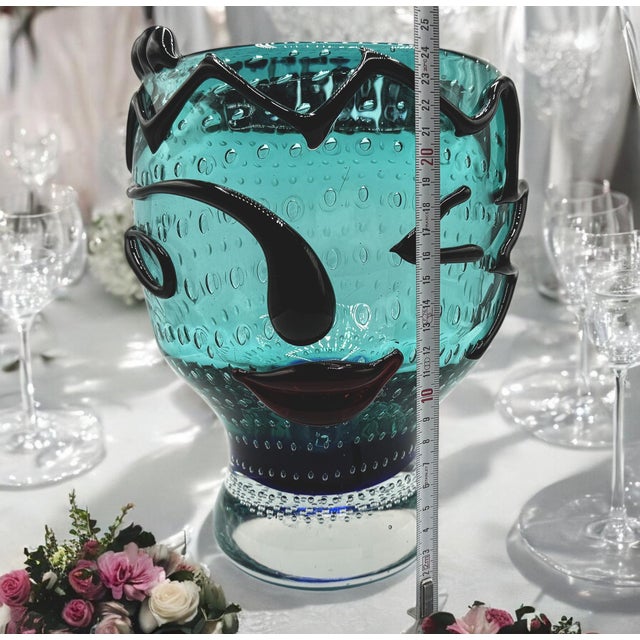 Glass Murano Artistic Vase in Tribute to Picasso by Murano for Murano For Sale - Image 7 of 15