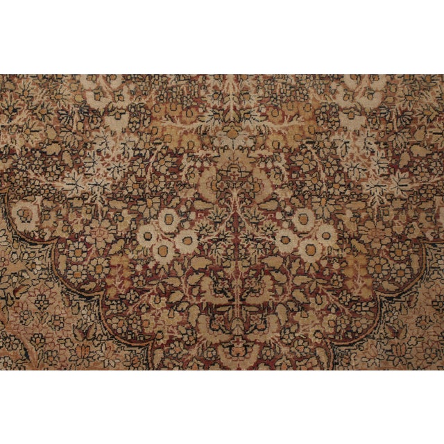 Late 19th Century Hand-Knotted Antique Persian Kermanshah Rug in Beige-Brown Medallion Pattern For Sale - Image 5 of 8