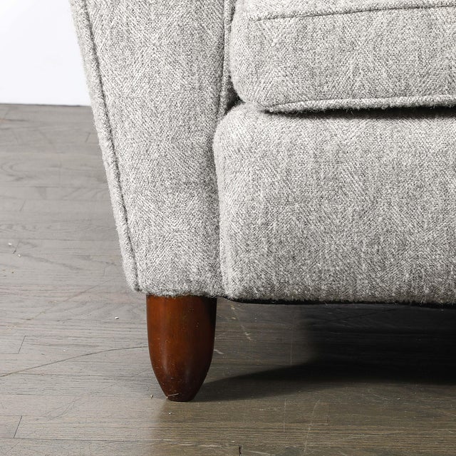 Wood Mid-Century Hand-Rubbed Walnut & Holly Hunt Geo Mohair Club Chairs by James Mont For Sale - Image 7 of 15