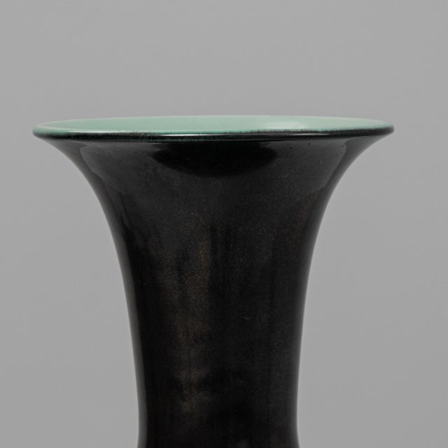 20th Century German Mid-Century Modern Black Ceramic Vase For Sale In Greensboro - Image 6 of 18