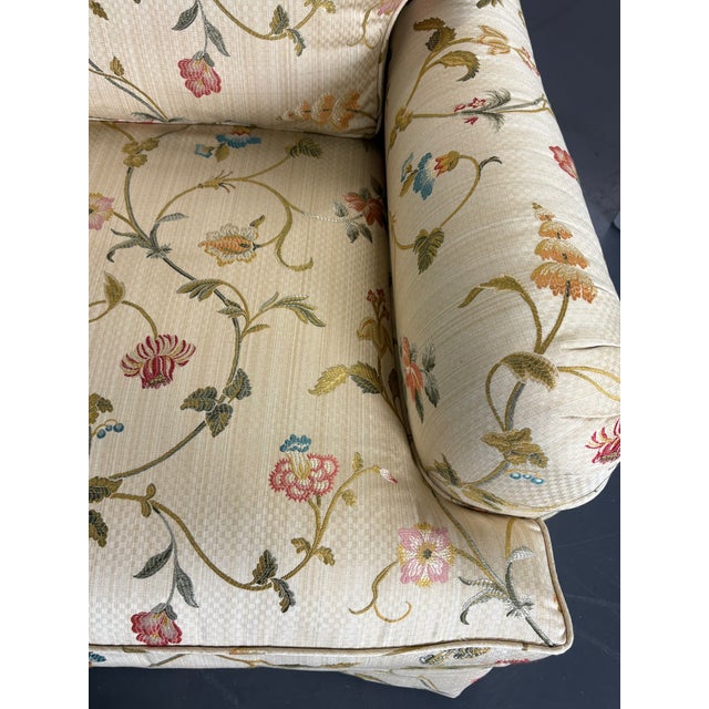 Textile Scalamadre "Millefiori" Floral Upholstered Rolled Arm Club Chairs - A Pair For Sale - Image 7 of 12