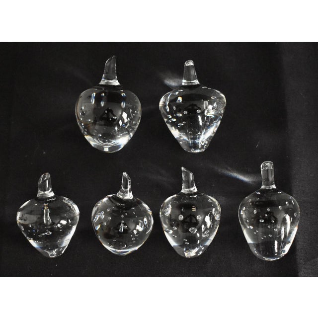 Vtg. Steuben Set of Six Crystal Strawberries W/Box For Sale - Image 9 of 18