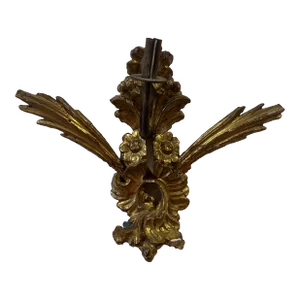 18th Century Italian Giltwood & Iron Single Arm Wall Sconce
