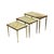 Mid-century set of three nesting tables featuring onyx marble tops and a copper-plated metal frame, in the style of maison...