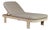 Eclipse Outdoor Solid Teak Wood Natural Look Sun Lounger - Grey Fabric For Sale