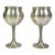 1980s Vintage Hollywood Regency Boho Chic Pewter Wine Goblets - A Pair. For Sale