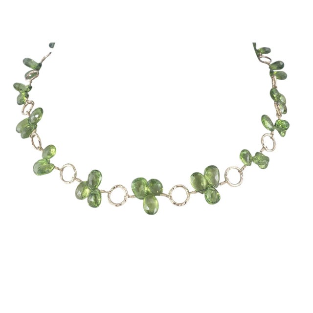 Late 20th Century Late 20th Century 14k Yellow Gold Yellow Green Peridot Briolette Beaded Choker For Sale - Image 5 of 9