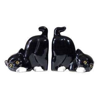 Ceramic Cats Bookends, 1950s, Set of 2 For Sale