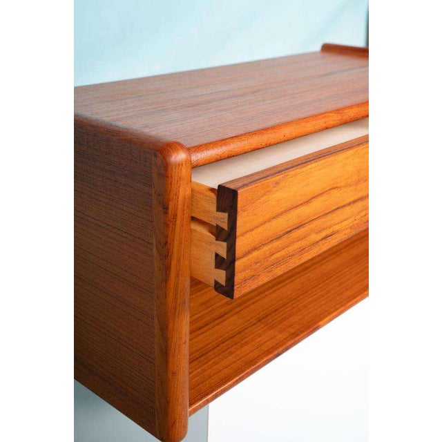 Mid-Century Minimalist Teak Wall Mirror and Console by Kai Kristiansen, Set of 2 For Sale - Image 13 of 18