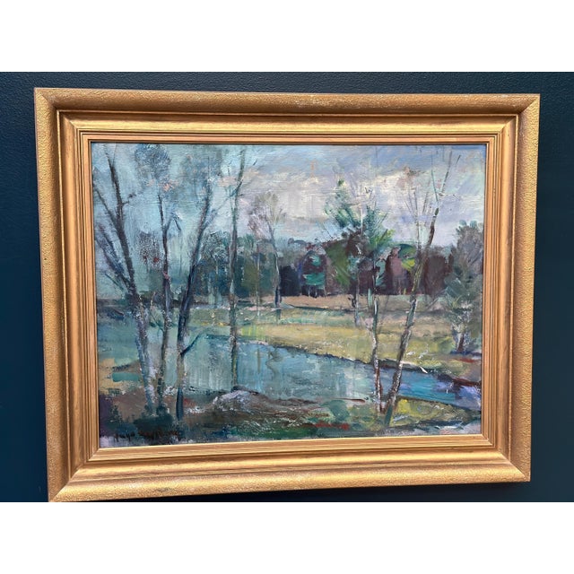 Hugo Carlberg, Obscured by Trees, 1920s-1940s, Oil on Canvas For Sale - Image 15 of 17