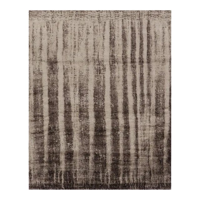 Rug & Kilim’s Modern Rug With Beige-Brown Abstract Patterns For Sale