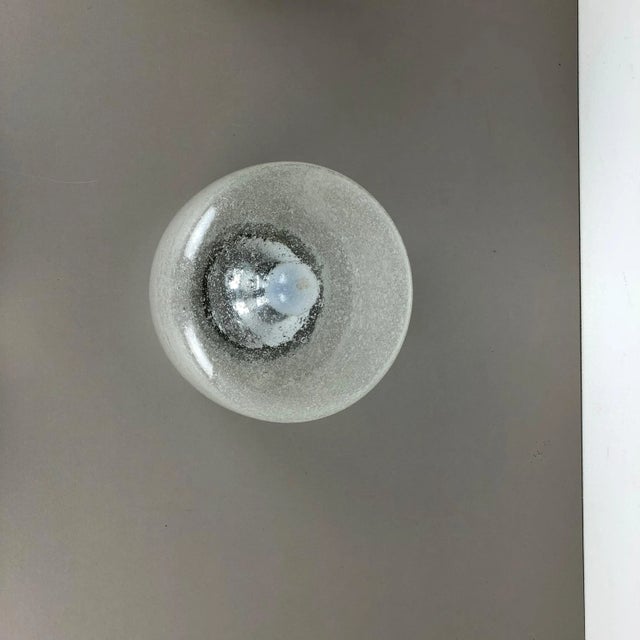 German Bubble Ice Glass Cone Wall Light from Hillebrand Leuchten, 1970s For Sale - Image 4 of 18