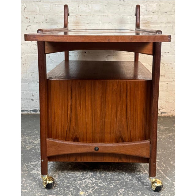Mid 20th Century Danish Modern Extendable Teak Bar Cart by Falster Møbelfabrik, Attributed For Sale - Image 10 of 14