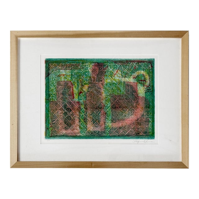 Print Raphael Ferrer. Vintage Abstract Mixed Media For Sale