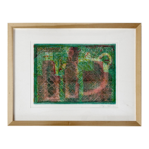 Print Raphael Ferrer. Vintage Abstract Mixed Media
