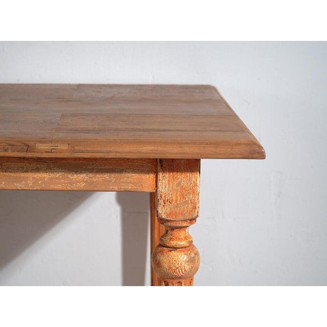 Brown Reclaimed Dining Table in Oak For Sale - Image 8 of 12