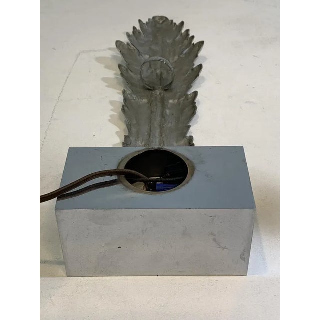 Beautiful And Elegant Chromed Cast Bronze Acanthus Leaf Design Art Deco Back Lit Table Lamps .These Would Be Great Upon a...