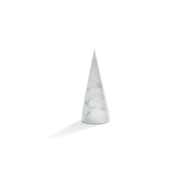 Large Decorative Cone in White Carrara Marble For Sale - Image 6 of 8