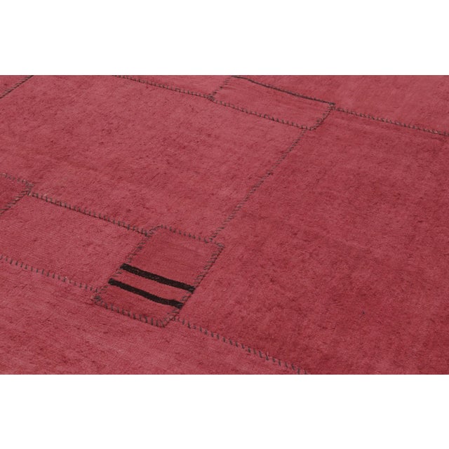 1950s Vintage Turkish Rug With Patchwork Panels in Red and Pink Tones - Rug & Kilim For Sale - Image 5 of 10