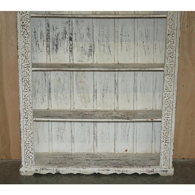 Paint Anglo Indian Hardwood Carved Open Bookcase, 1900s For Sale - Image 7 of 17