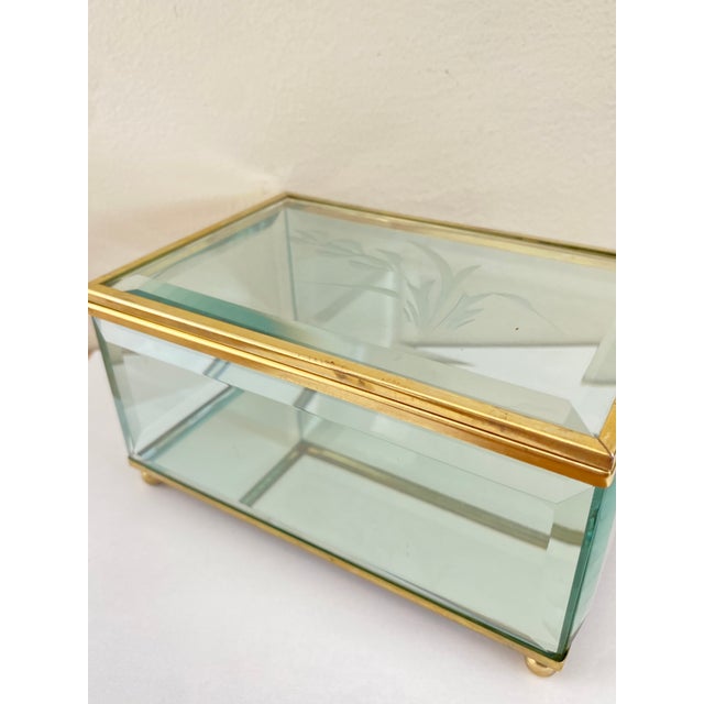 Glass Italian Art Deco Beveled Glass Box, Italy, 1930 For Sale - Image 7 of 18