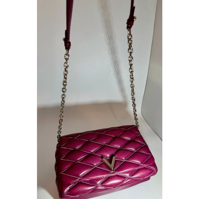 Louis Vuitton Lambskin Malletage GO-14 MM Bordeaux, Excellent Condition Like New Part of the Fall-Winter 24 collection,...