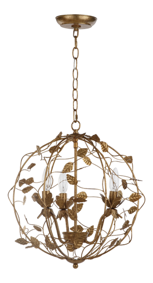 Austen Gold Leaf Cage Chandelier - Gold