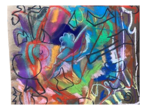 Abstract #94 Original Pastel Drawing by Erik Sulander 12.5 X 10.5