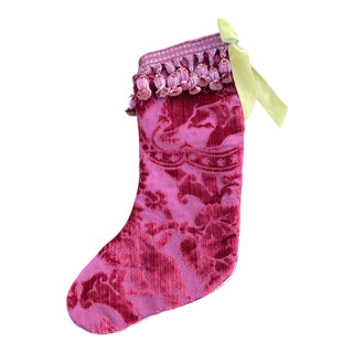 Cut Velvet Opulent Christmas Stocking For Sale