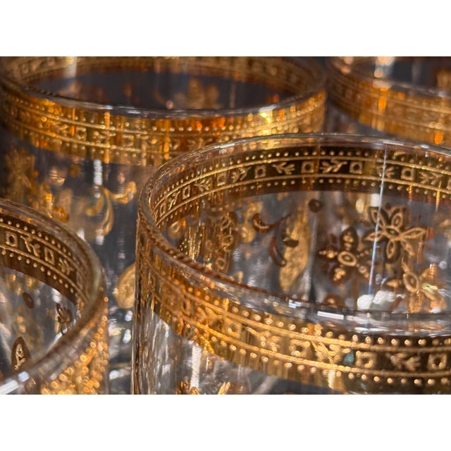 Culver Ltd. c.1960's Culver Chantilly 22k Gold Footed Rocks Glasses - Set of 6 For Sale - Image 4 of 7