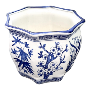 Large Blue and White Chinese Porcelain Planter