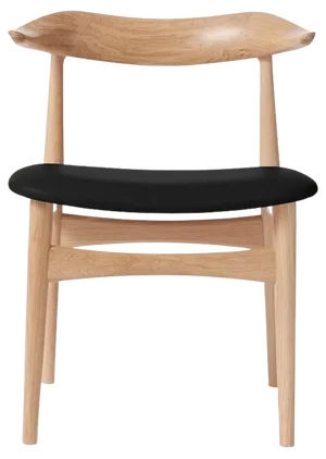 Cow Horn Chair in Oak and Black Leather by Warm Nordic