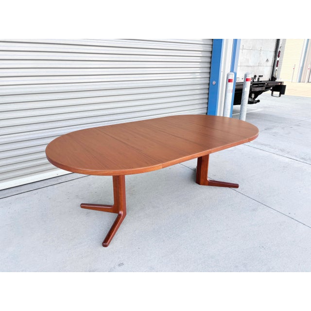 1960s Danish Modern Teak Extendable Dining Table (Refinished) For Sale - Image 12 of 13