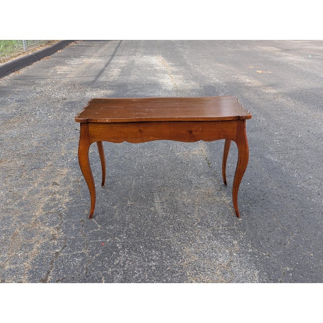 Vintage Solid Mahogany Cabriole Leg Piano Bench With Partitioned Storage For Sale - Image 4 of 11