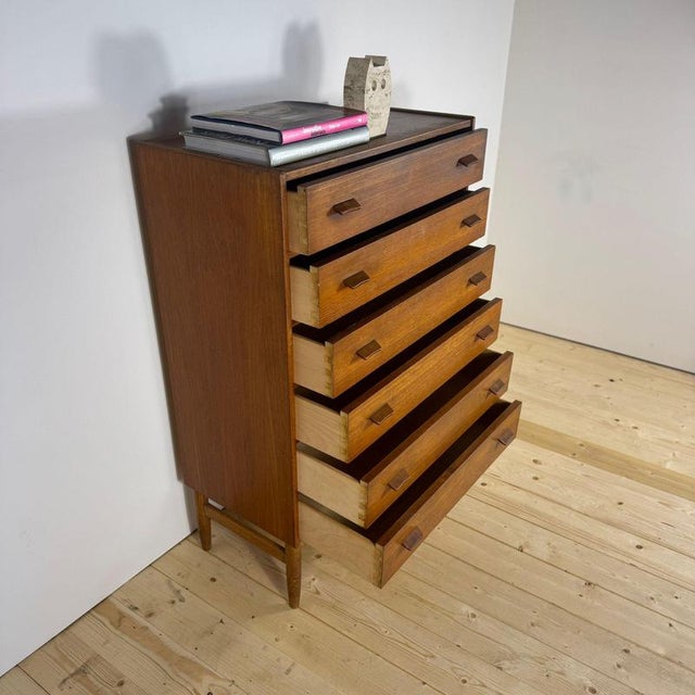 Tall Teak Chest of Drawers by Poul Volther, 1960s For Sale - Image 11 of 12