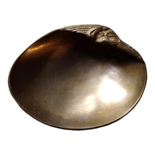Vintage Brass Sea Shell Key Dish For Sale