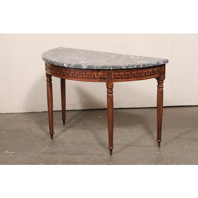 Early 19th C. French Marble Top Demi-Lune For Sale - Image 12 of 12
