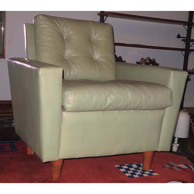 Animal Skin Mid-Century Leather Lounge Chair, 1950s For Sale - Image 7 of 8