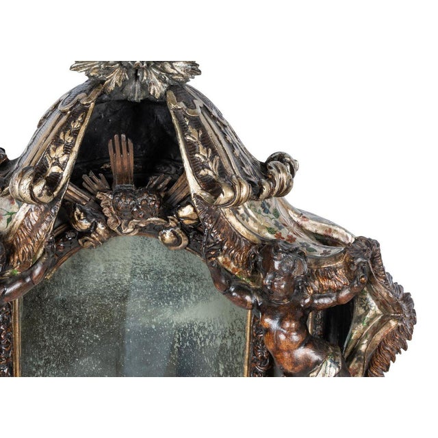 Late 18th Century Italian Venetian Hand Carved Wood Mirror W/ Putti & Drapery For Sale - Image 11 of 11
