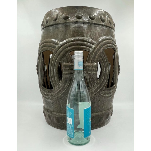 Vintage mid-century drum-shaped Chinese garden stool or seat could also be utilized as an end table, side table, or a...