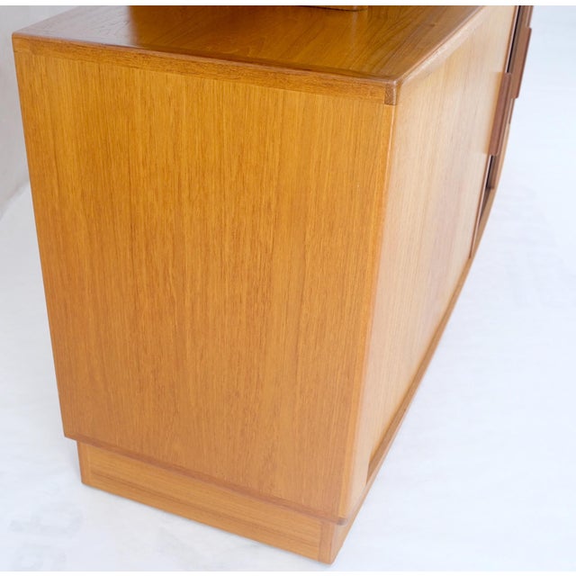 Brown Danish Mid-Century Modern Teak Credenza Tambour Doors Hutch For Sale - Image 8 of 12