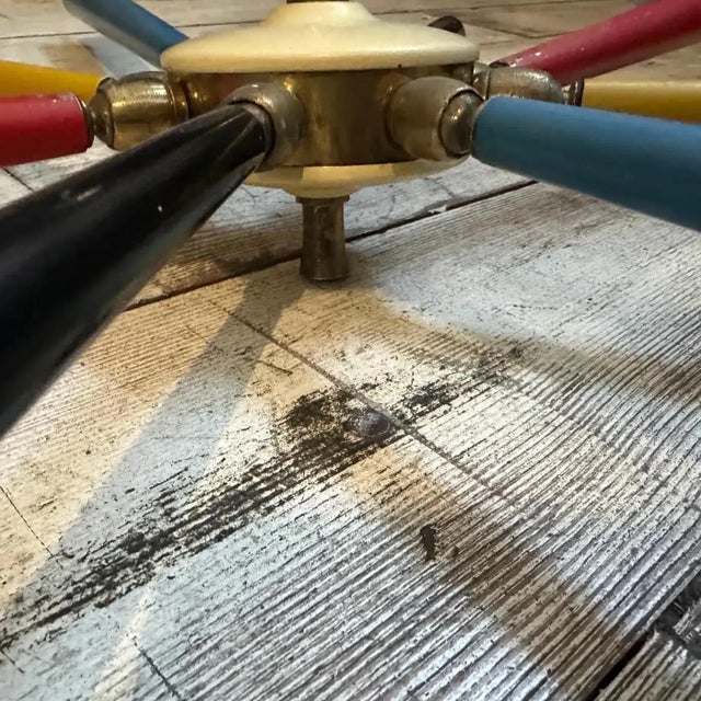 1950s Mid-Century Modern Arredoluce Brass Sputnik Chandelier For Sale - Image 6 of 13