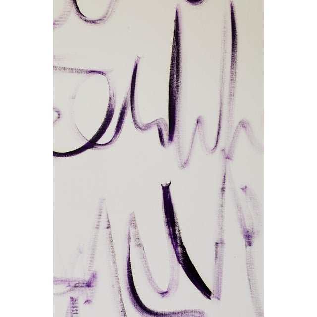 "Proto Text 3 / Purple" - Large Abstract Oil Painting by Simon Findlay For Sale - Image 12 of 17