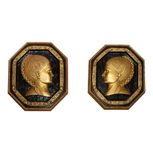 Giltwood Female Portraits by Carlos Villegas- A Pair