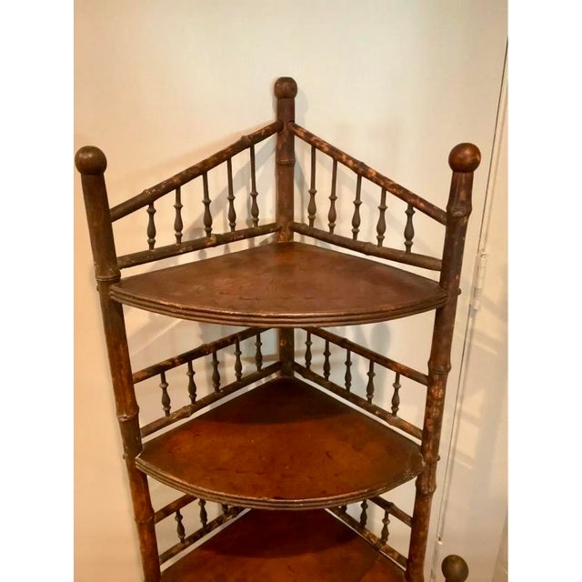 Early 20th Century Victorian Bamboo Corner Five-Tier Shelf For Sale In Dallas - Image 6 of 6