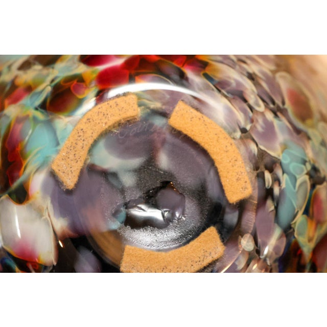 Contemporary Signed Charles Correll Art Glass Cabinet Vase For Sale - Image 14 of 14