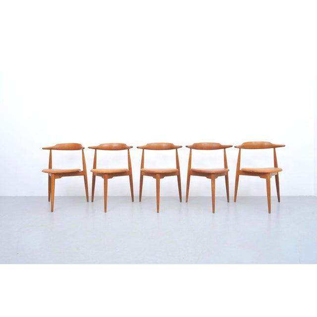FH4104 Heart Chair by Hans J. Wegner for Fritz Hansen, in Worn conditions. Designed 1950 to 1959 This piece has an...